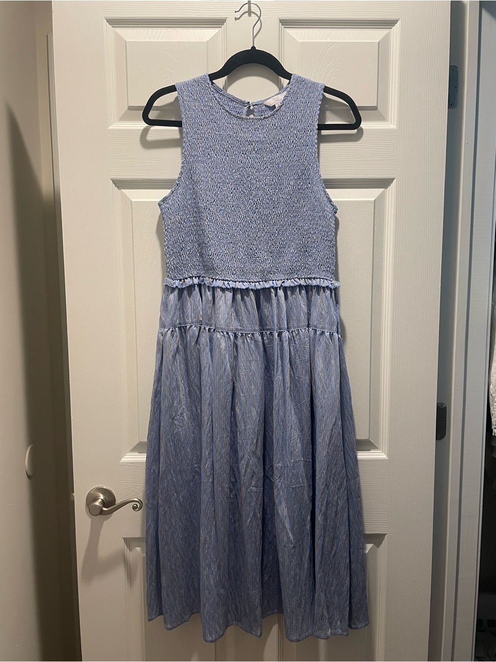 Women’s Light Blue Sleeveless Tiered Dress